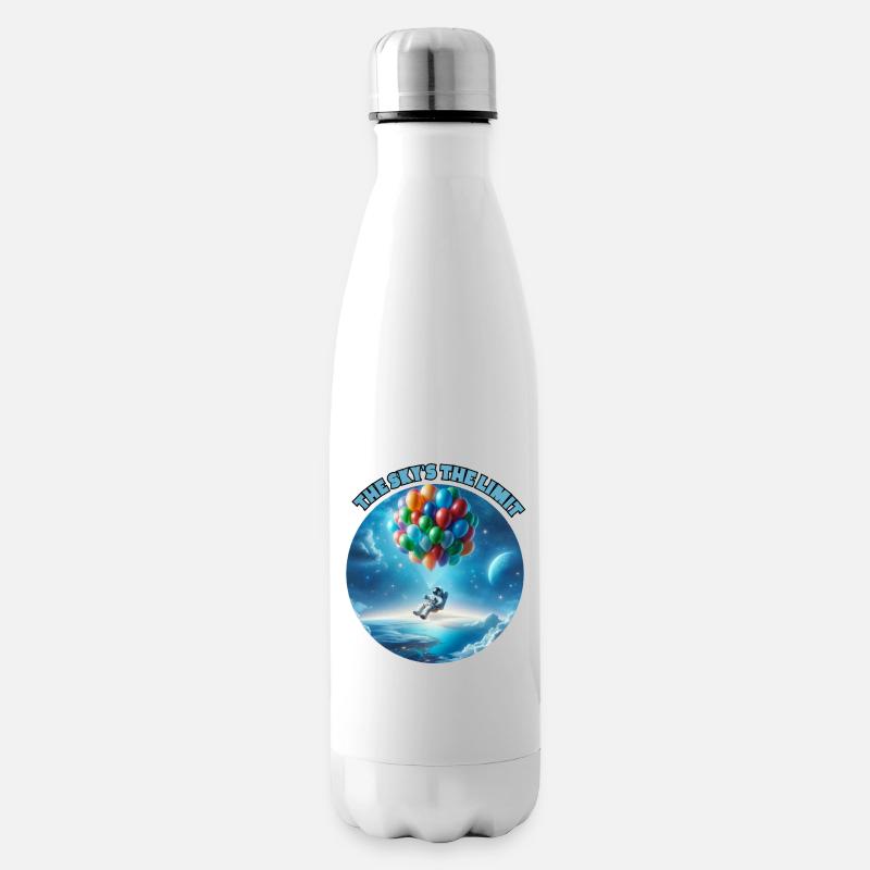Der Himmel ist die Grenze - Isolierflasche - Weiß
