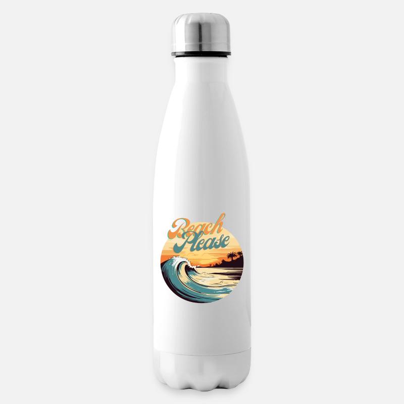 BeachPlease Retro Sunset Wave - Isolierflasche - Weiß