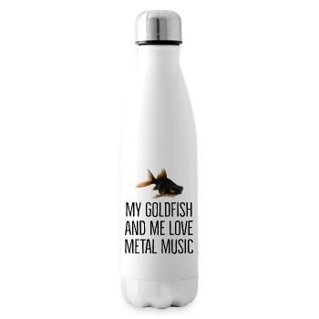 Black Goldfish aime la musique métal - Bouteille isotherme - blanc - Droite