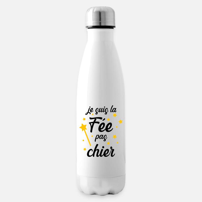 Je suis la Fée pas chier ! - Bouteille isotherme - blanc