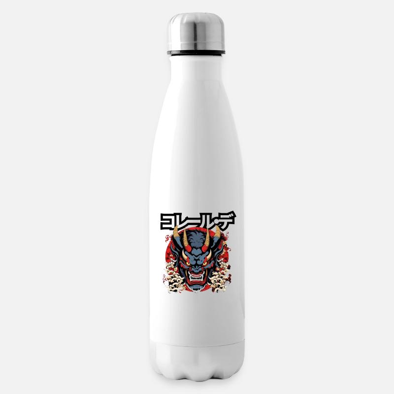 Le Masque du Démon Japonais - Bouteille isotherme - blanc