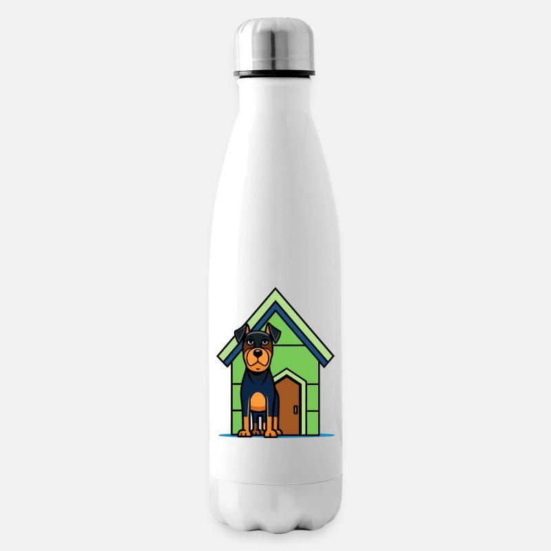 Maison de garde Rottweiler sérieuse - Bouteille isotherme - blanc
