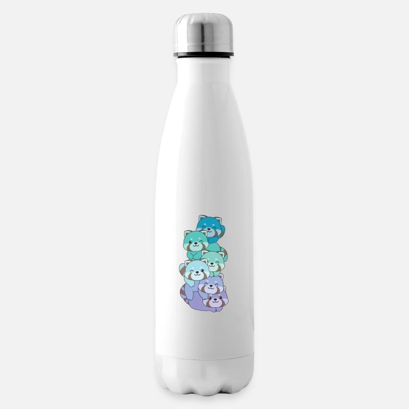 Neptunic Flag Pride LGBTQ süßer Roter Panda Stapel - Isolierflasche - Weiß