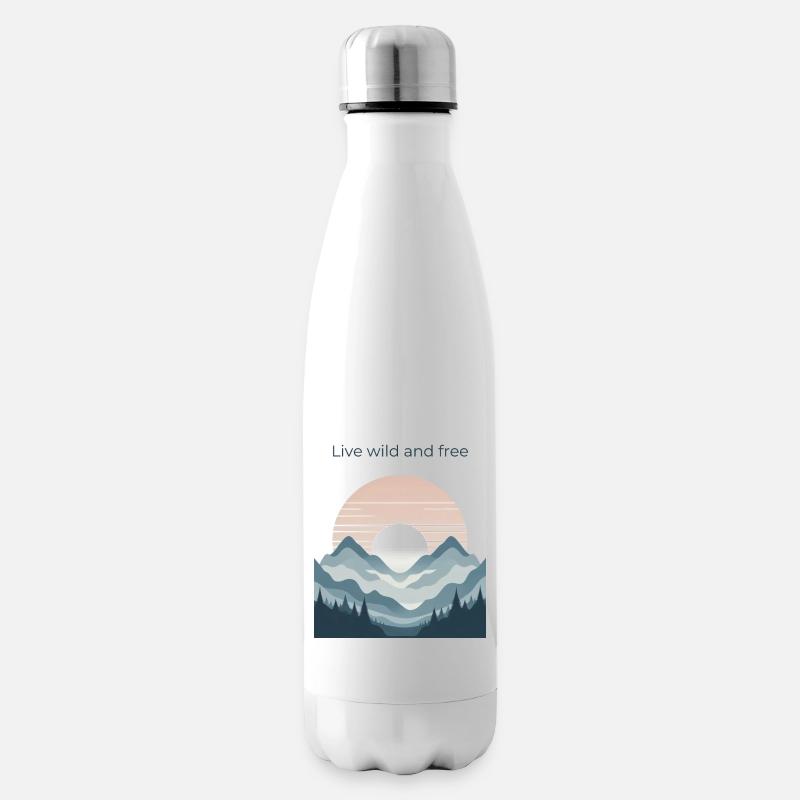Berge - Isolierflasche - Weiß