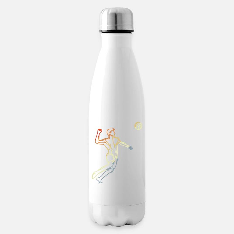 Beach Volleyball Vintage Line Art - Isolierflasche - Weiß