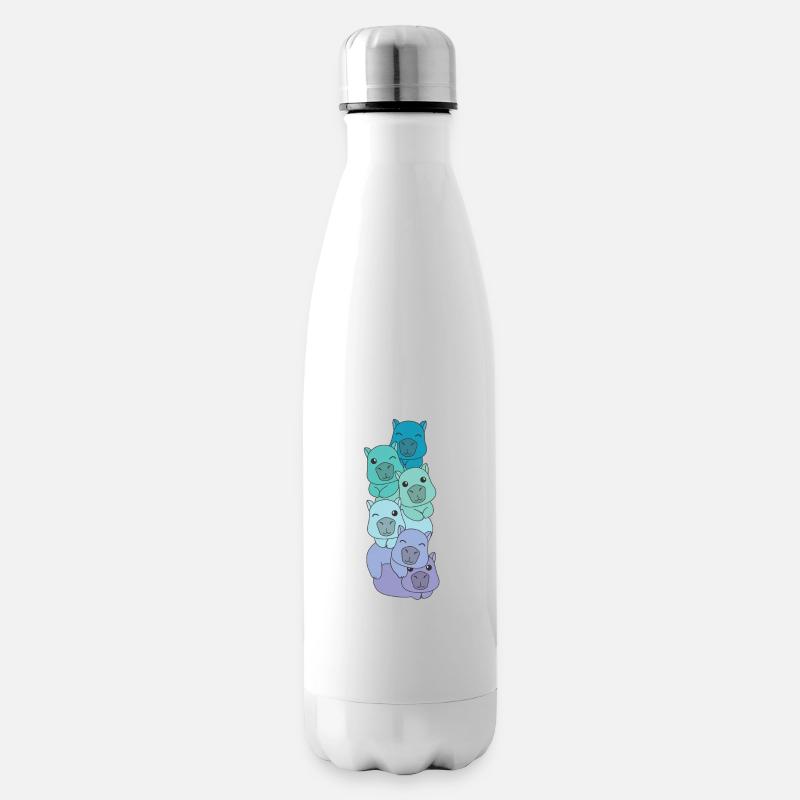 Neptunic drapeau fierté LGBTQ mignon Capybara pile - Bouteille isotherme - blanc
