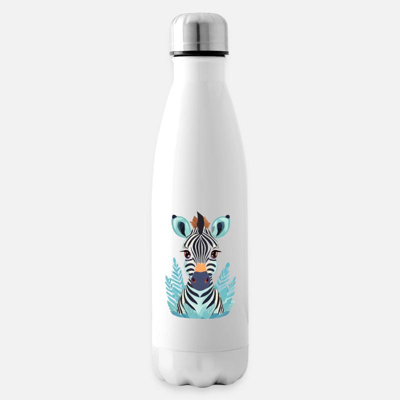 Zebra - Isolierflasche - Weiß
