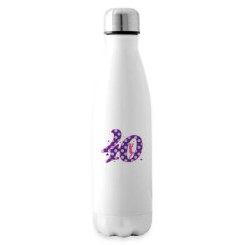 40th Birthday in Seventies Style - Insulated Water Bottle - white - Right