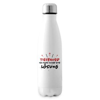 Tiefbauer Spruch Beruf Lustiges Tiefbauer Geschenk - Isolierflasche - Weiß - Rechts