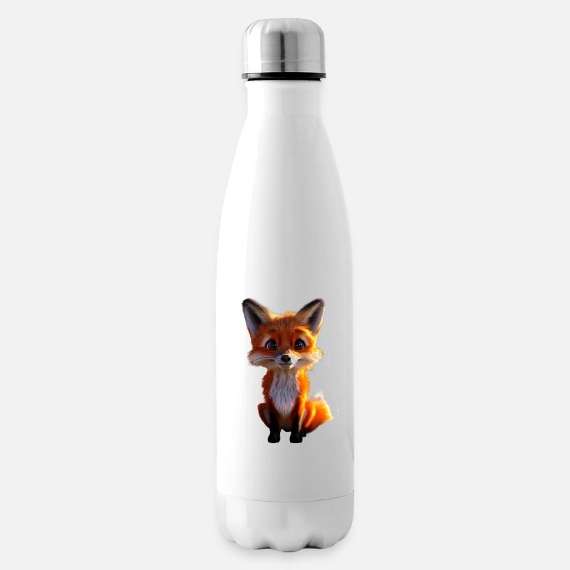 Fox I Love Foxes Red Fox Wild Cute Fox - Insulated Water Bottle - white