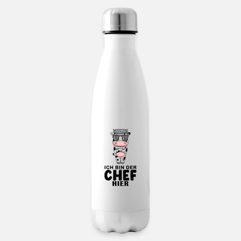Chef Spruch Anführer Kuh Motiv - Isolierflasche - Weiß