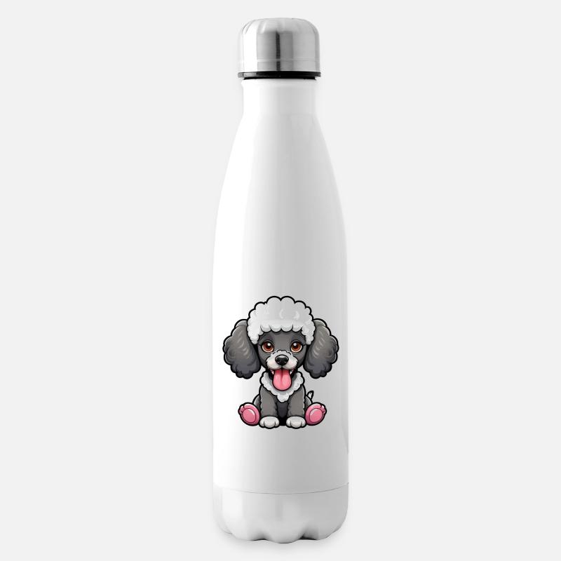 Sweet B&W Poodle - Isolierflasche - Weiß