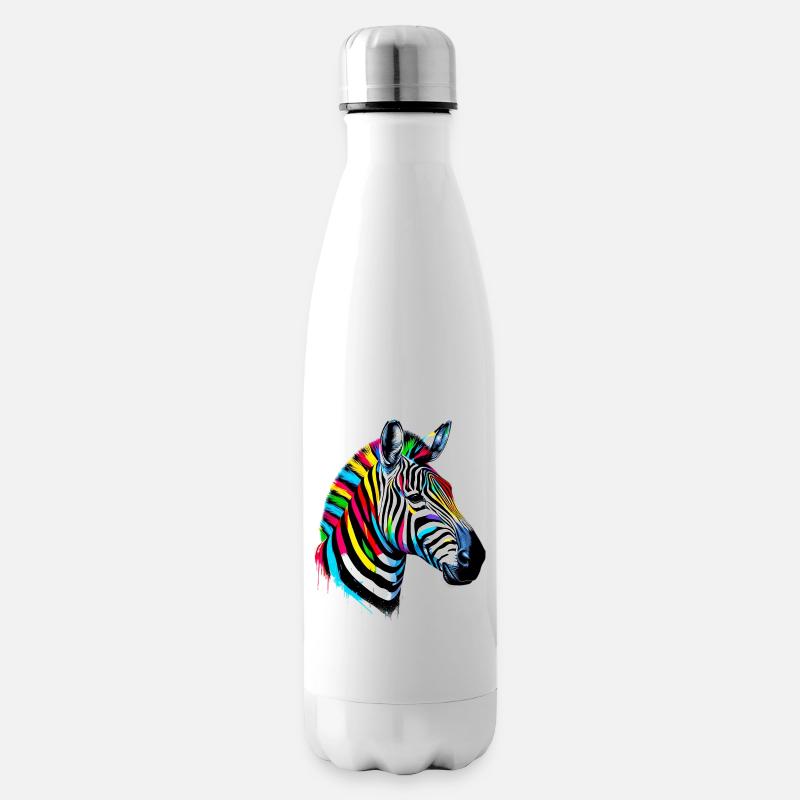 Zebra - Isolierflasche - Weiß