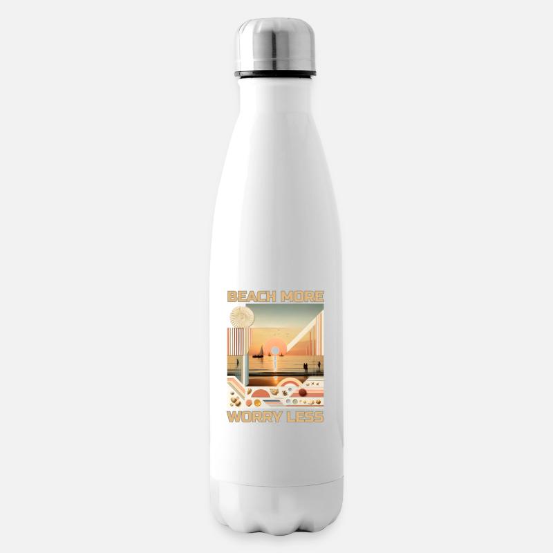 Strand genießen weniger sorgen - Isolierflasche - Weiß
