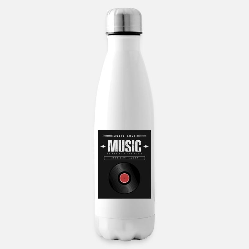Liebe zur Musik Schalplatte - Isolierflasche - Weiß