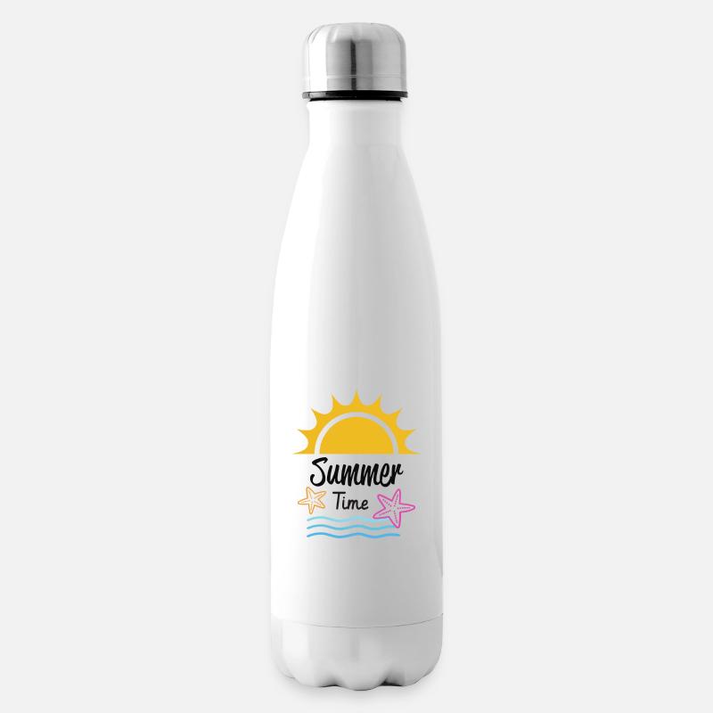 Summer Time Sommer Shirt - Isolierflasche - Weiß
