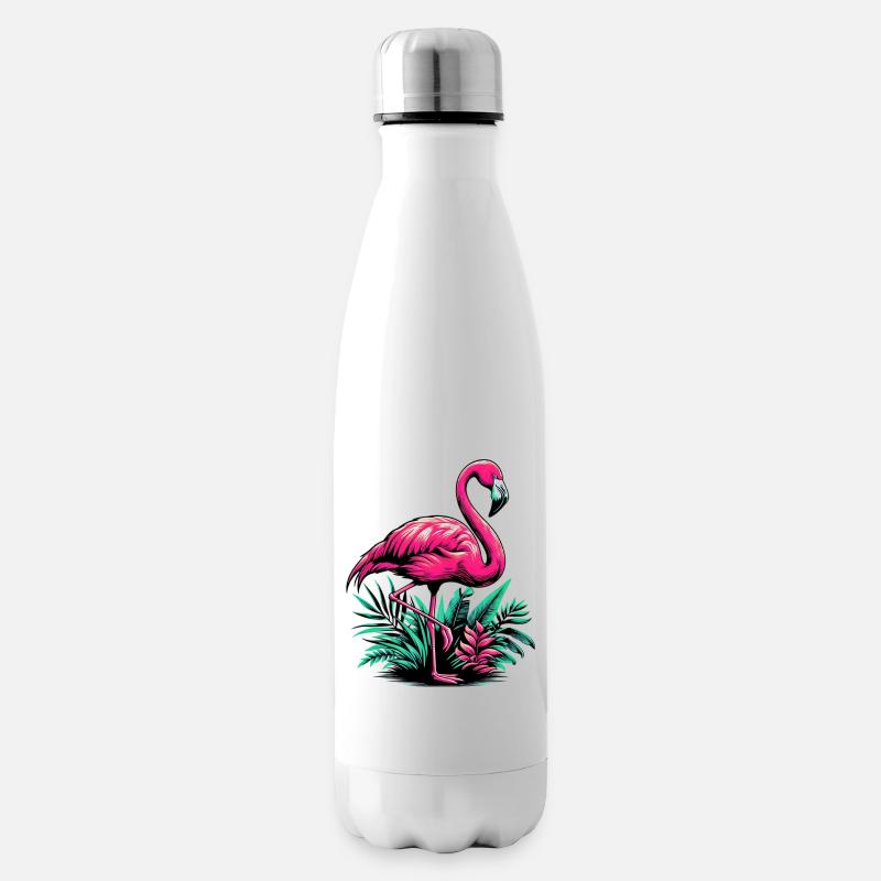 Flamingo - Isolierflasche - Weiß
