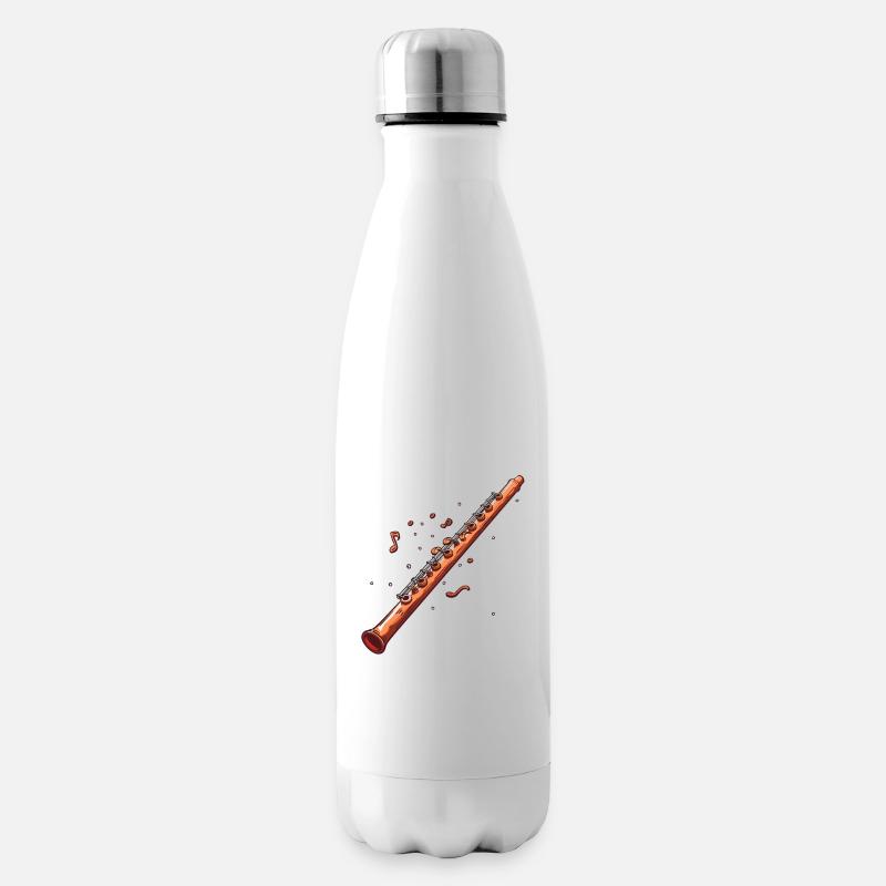 Flûte graphique - Bouteille isotherme - blanc