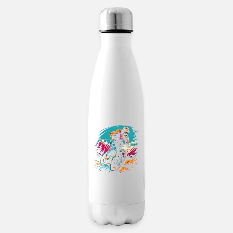 Mountainbiken - Isolierflasche - Weiß