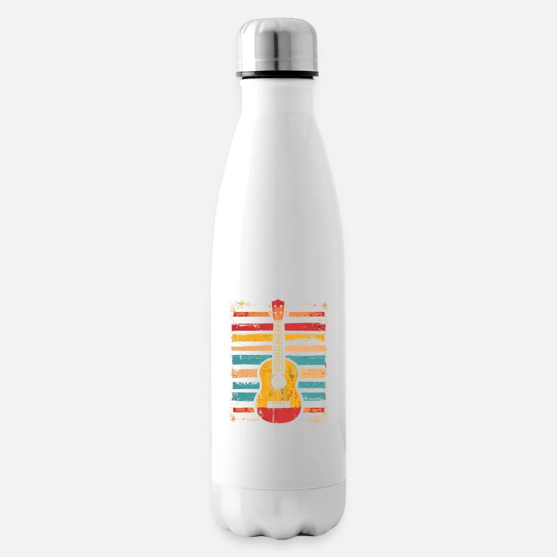 Ukulele Graphics - Insulated Water Bottle - white