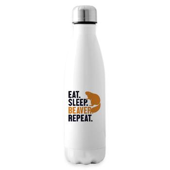 Eat Sleep Beaver Repeat North American Eurasian - Insulated Water Bottle - white - Right