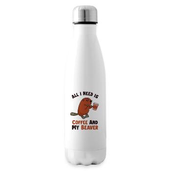 Coffee and my Beaver Castor Canadensis North - Insulated Water Bottle - white - Right