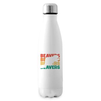 Beavers Retro Text Castor Canadensis North - Insulated Water Bottle - white - Right