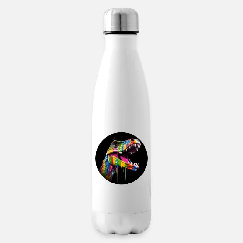 T Rex colorful5 - Isolierflasche - Weiß