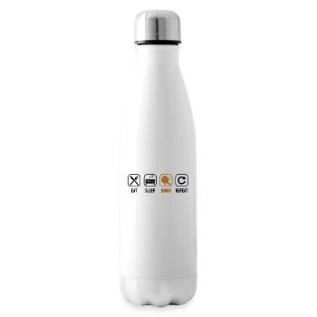 Essen Schlaf Bingo Wiederholung Professioneller Anrufer - Isolierflasche - Weiß - Rechts