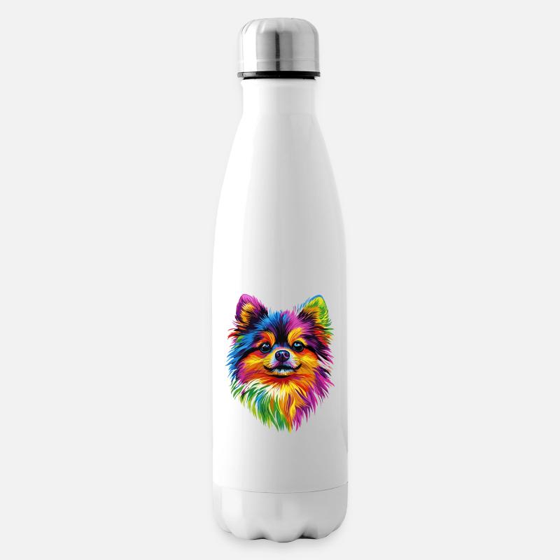 Zwergspitz Pommeraner Pom Süßer Deutscher Spitz - Isolierflasche - Weiß