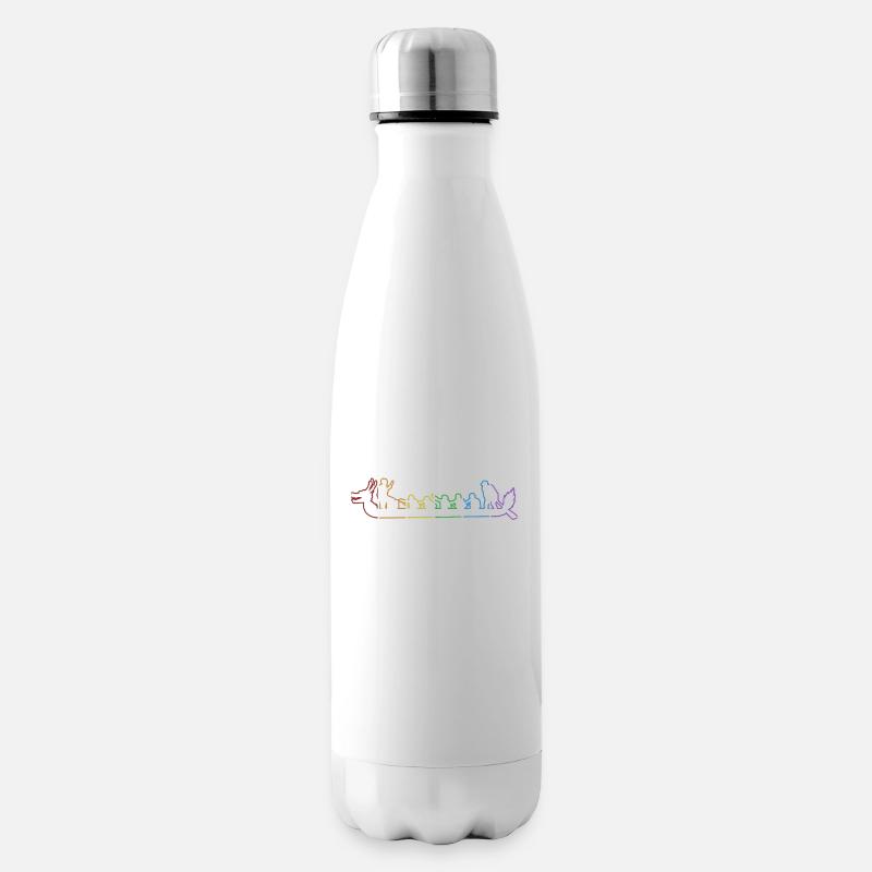 Drachenboot LGBT Regenbogen Paddler Trommler Team - Isolierflasche - Weiß
