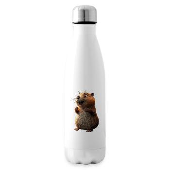 Biber Motiv Biberflüsterer Nagetiere Süßer Biber - Isolierflasche - Weiß - Rechts