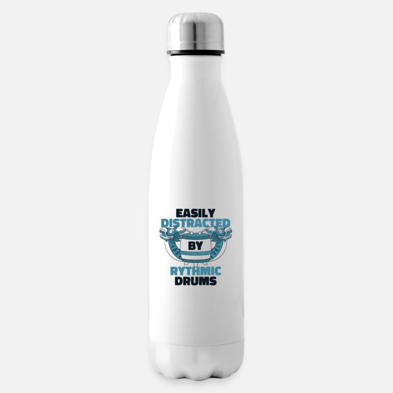 Leicht ablenkbar durch das Rythmic Drums Paddler Team - Isolierflasche - Weiß