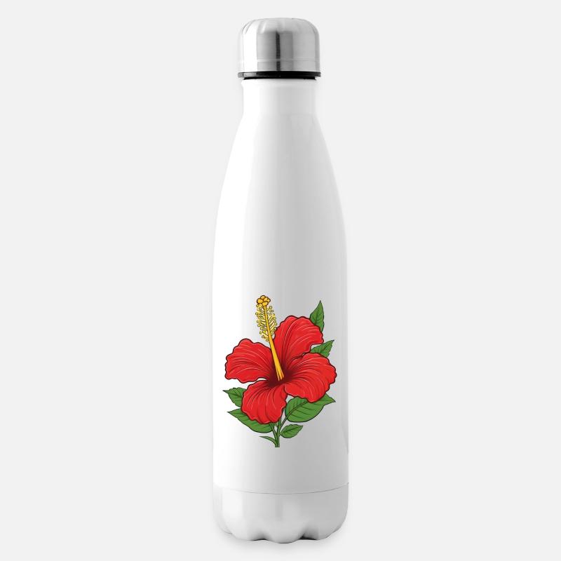 Hibiskus Blüte - Isolierflasche - Weiß