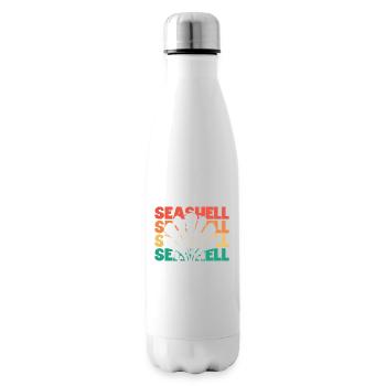 Retro Silhouette Shelling Bag Bivalvia Seashell - Insulated Water Bottle - white - Right