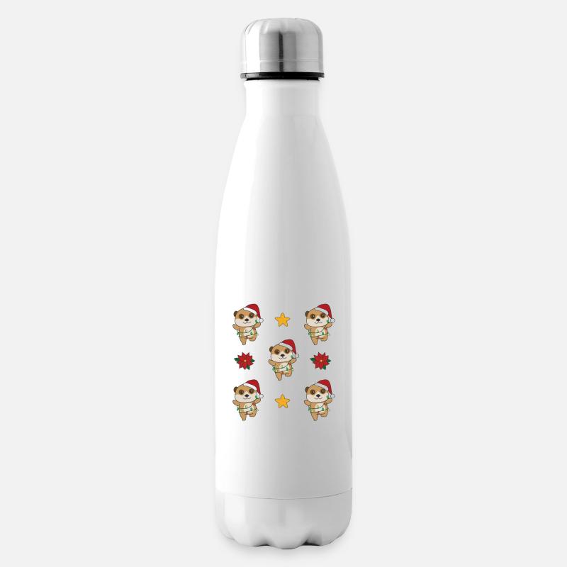 Erdmännchen Weihnachten Winter Tiere Erdmännchen - Isolierflasche - Weiß