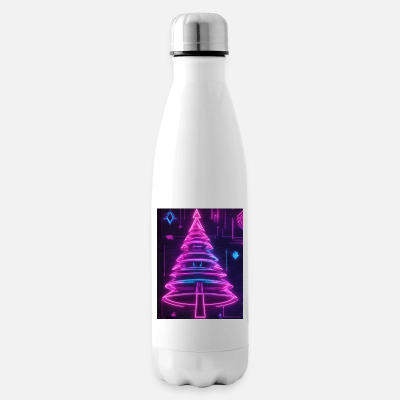 Neon-Tannenbaum im Cyberpunk-Stil 2 - Isolierflasche - Weiß