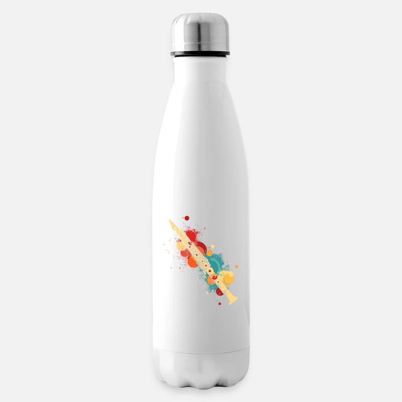 Flûte éclaboussée de couleur - Bouteille isotherme - blanc