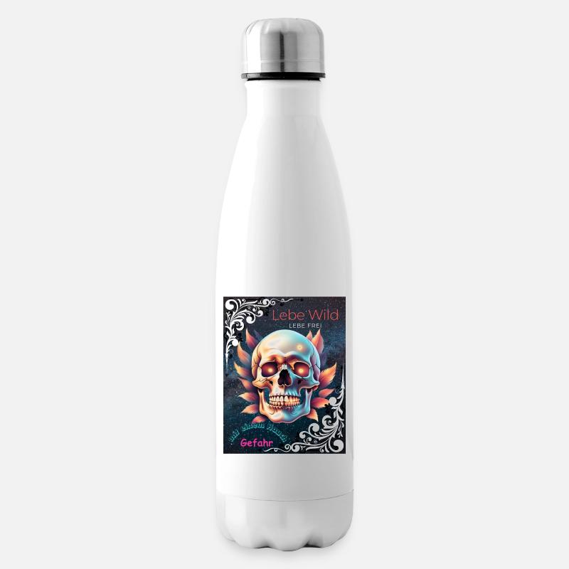 Lebe Wild, Lebe Frei - Isolierflasche - Weiß