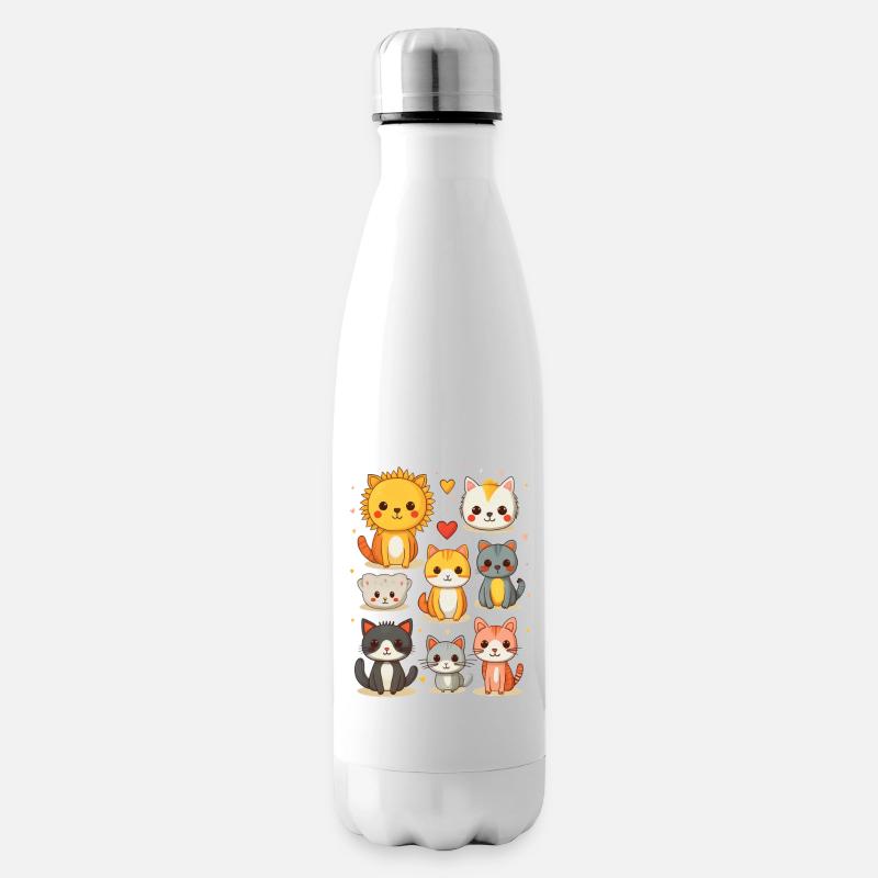 Illustration de chats mignons - Bouteille isotherme - blanc
