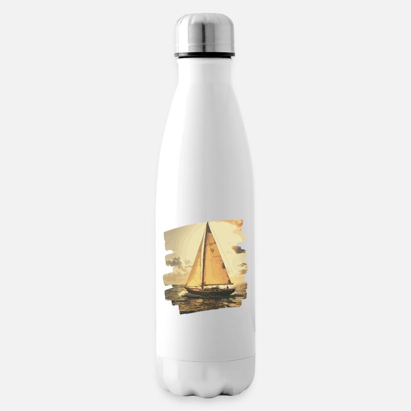 Segelboot - Isolierflasche - Weiß