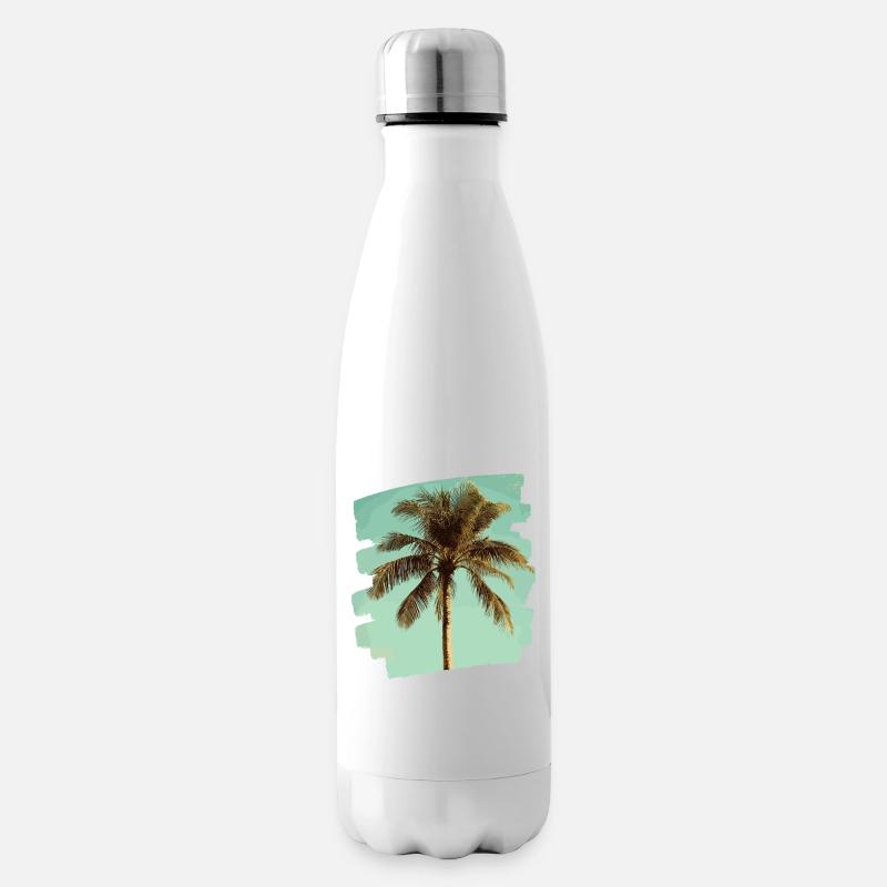 Palme - Isolierflasche - Weiß
