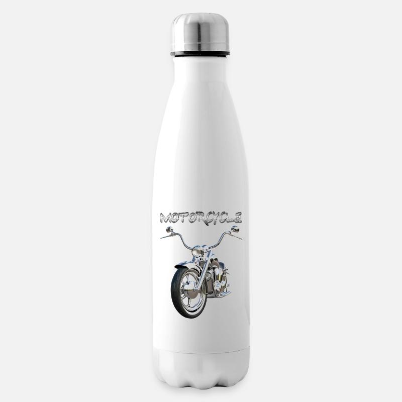 Bike in chrom - Isolierflasche - Weiß