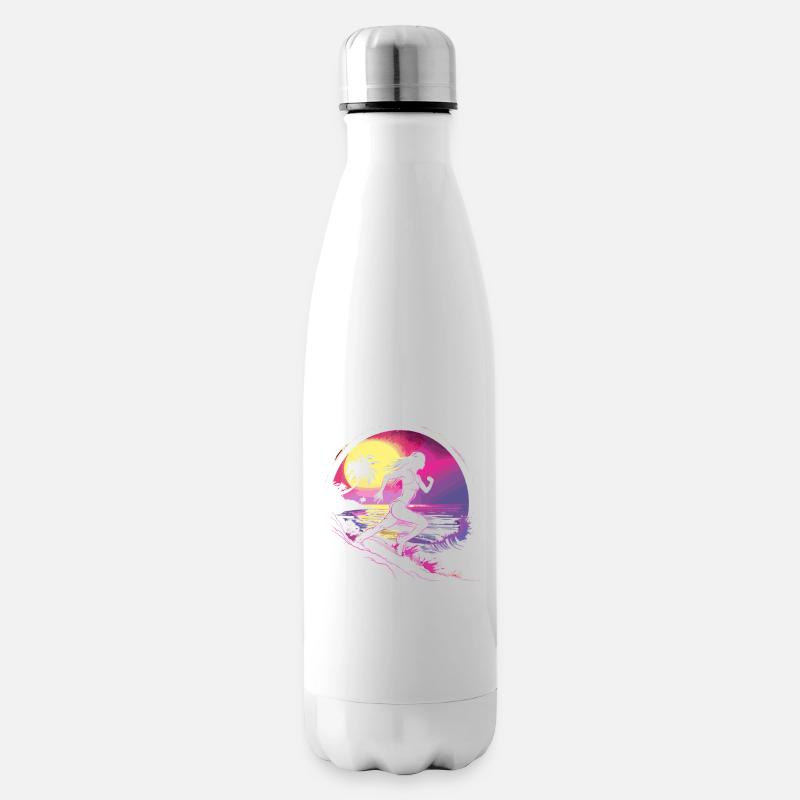 Läuferin Synthwave - Isolierflasche - Weiß