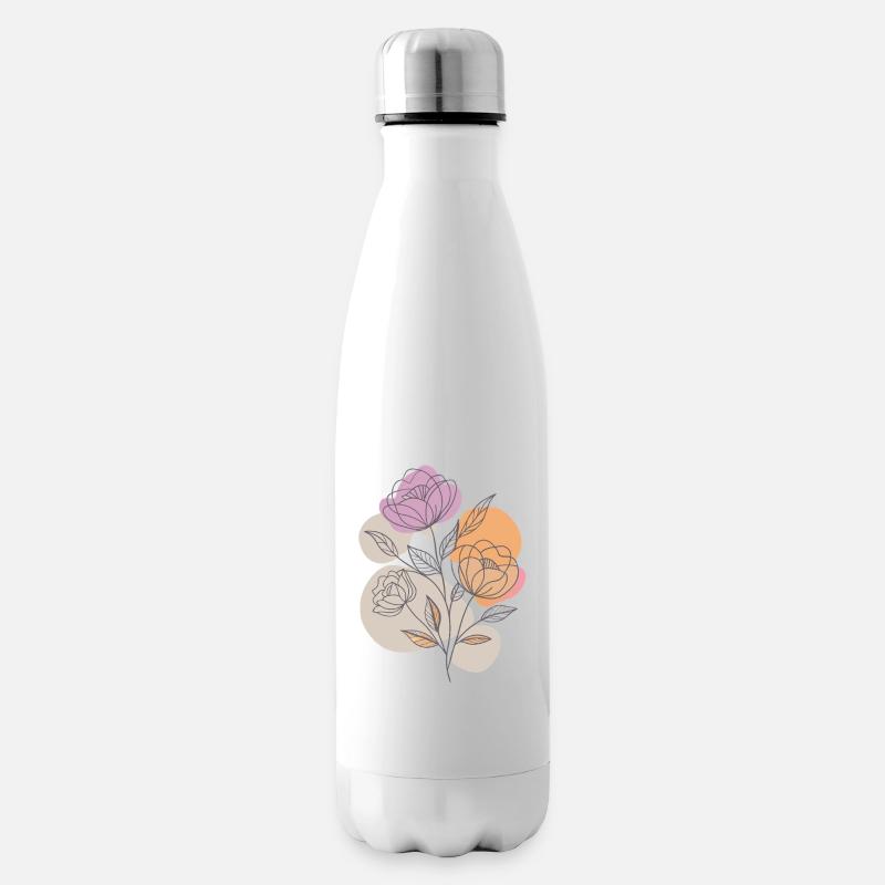 Fleurs - Printemps - Été - Dire - Bouteille isotherme - blanc