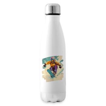 Snowboarder Pulverschnee - Isolierflasche - Weiß - Rechts