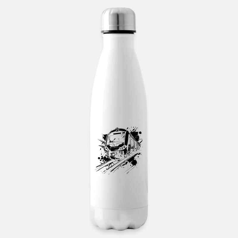 Eisenbahn Farbklecks - Isolierflasche - Weiß