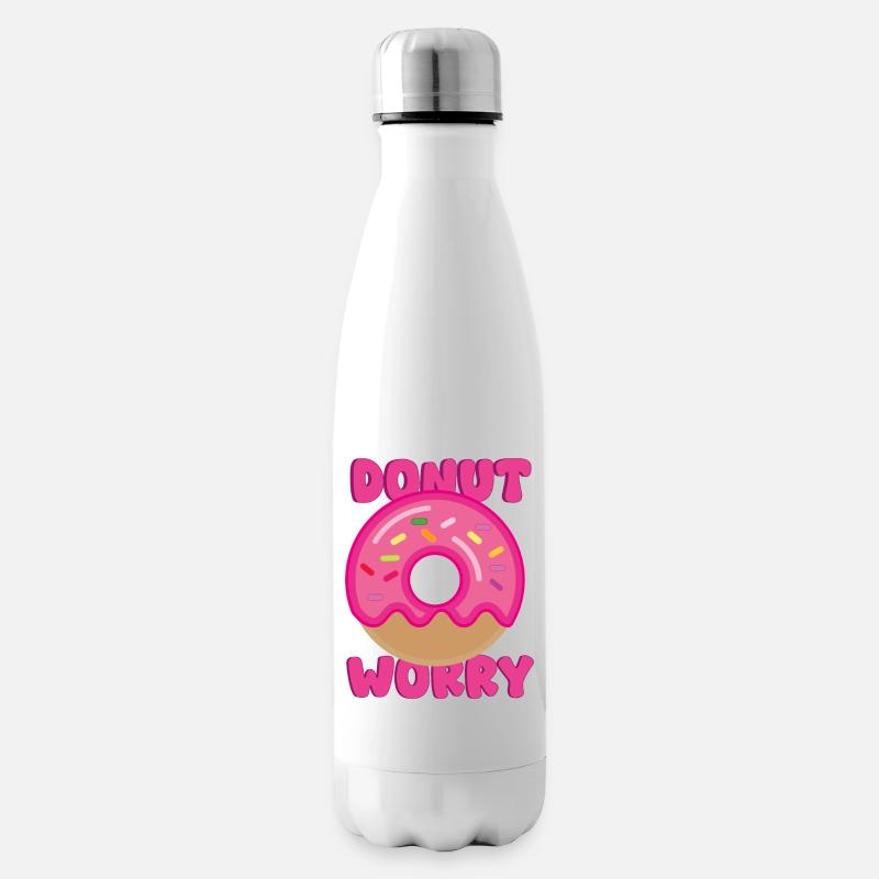 Donut Worry - Insulated Water Bottle - white
