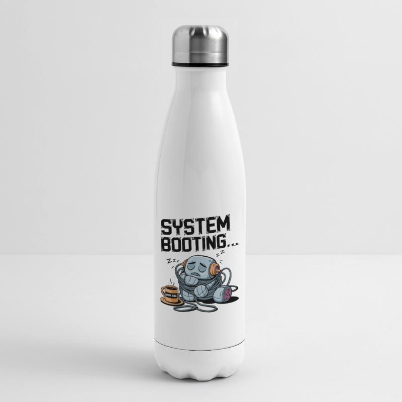 Sleepy Robot Booting avec du café Java.exe - Drôle Bouteille isotherme