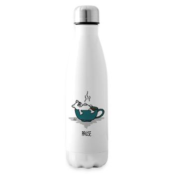 Pause - Chill mal - Me time - Kaffeezeit - Katze - Isolierflasche - Weiß - Rechts